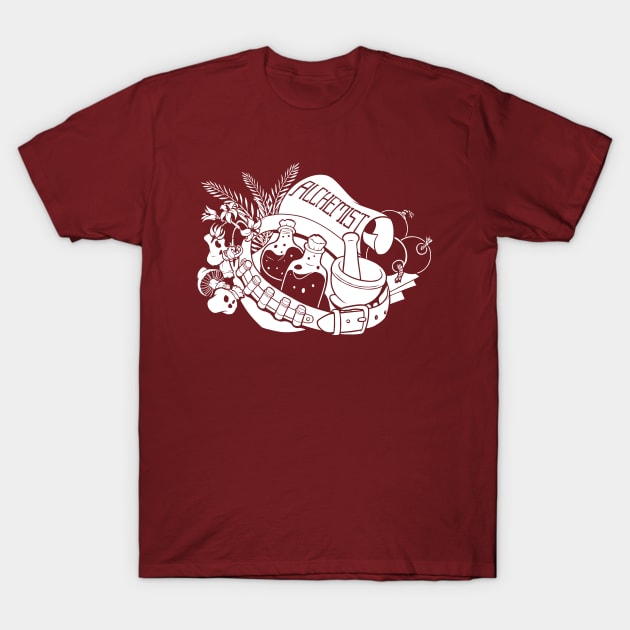 Alchemist Class - White Design T-Shirt by CliffeArts